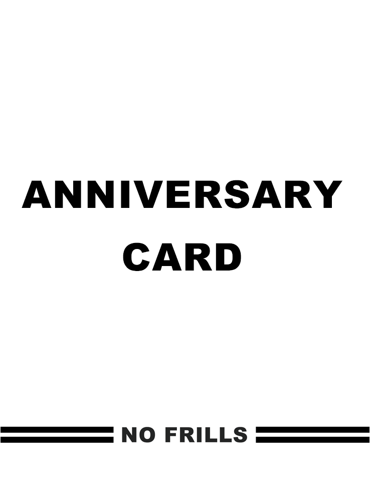 No Frills Anniversary Card front