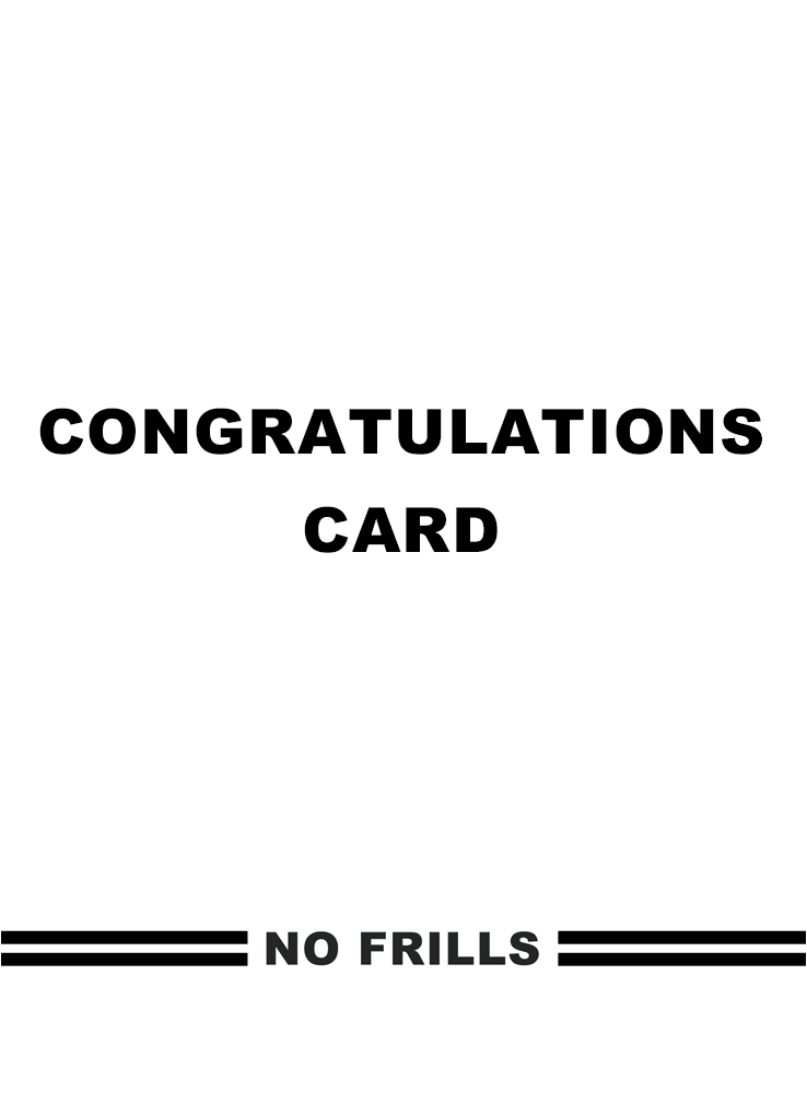 No Frills Congratulations Card front