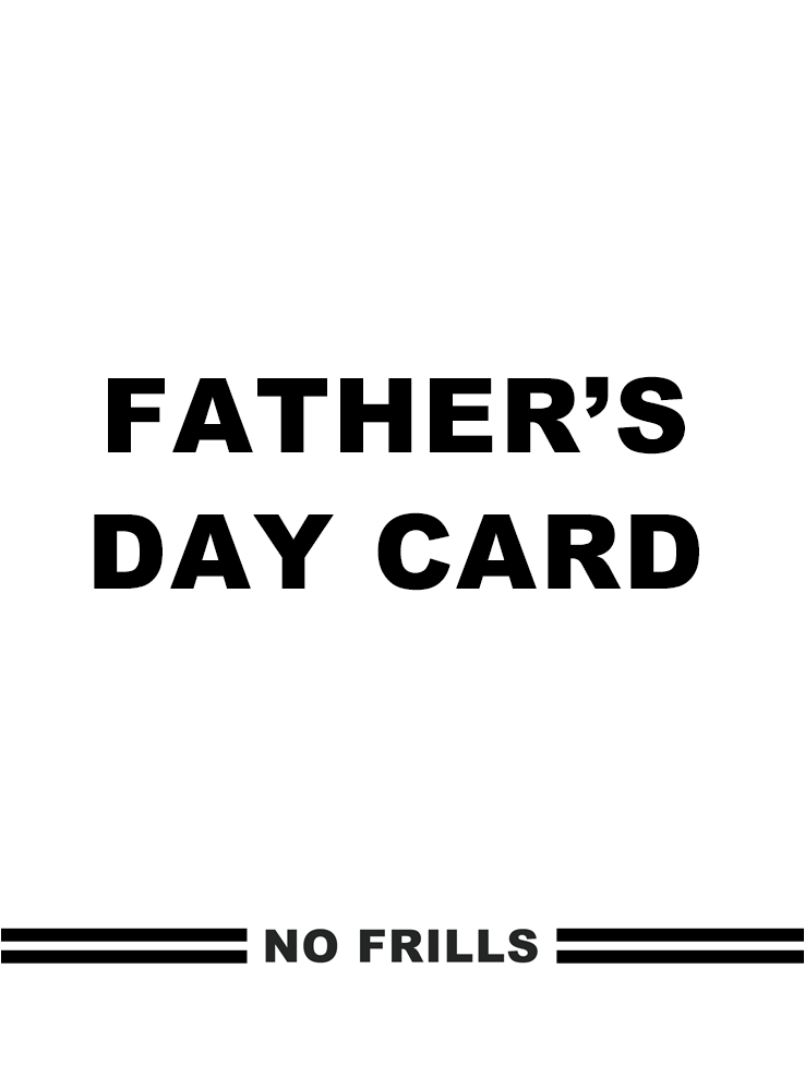 No Frills Blank Card front