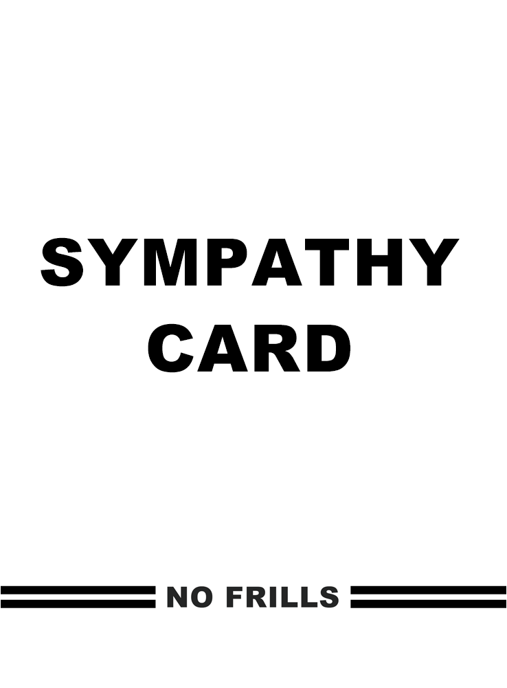 No Frills Sympathy Card front