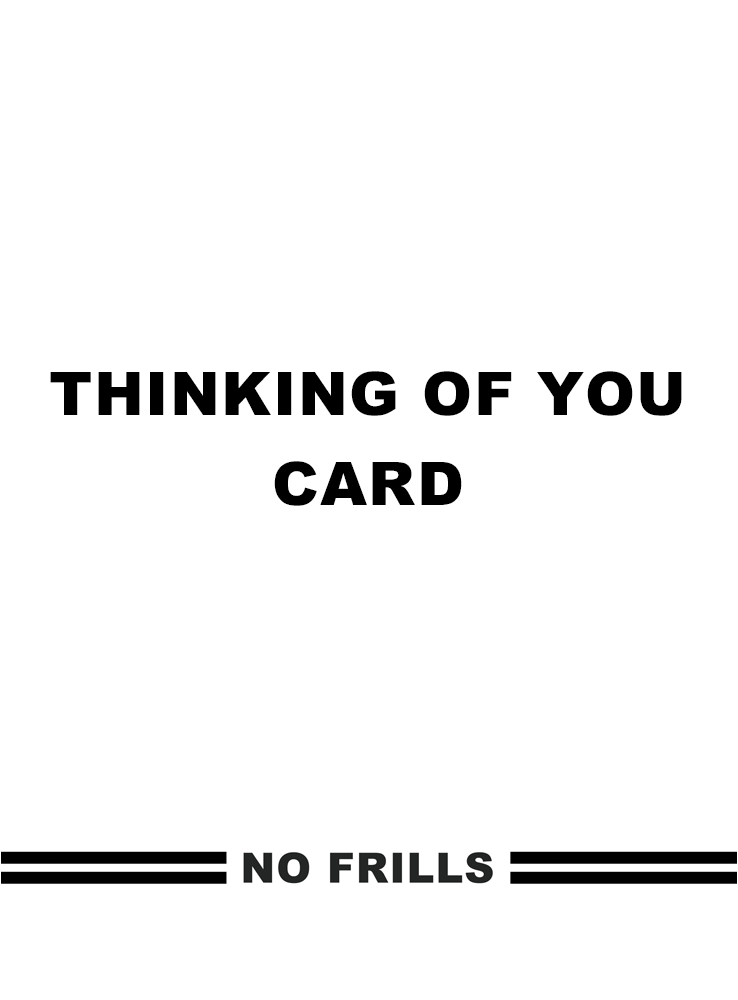 No Frills You're Welcome Card front